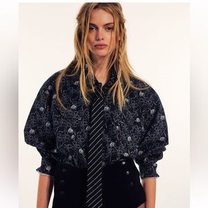 Free people black dress shirt xs nwot!